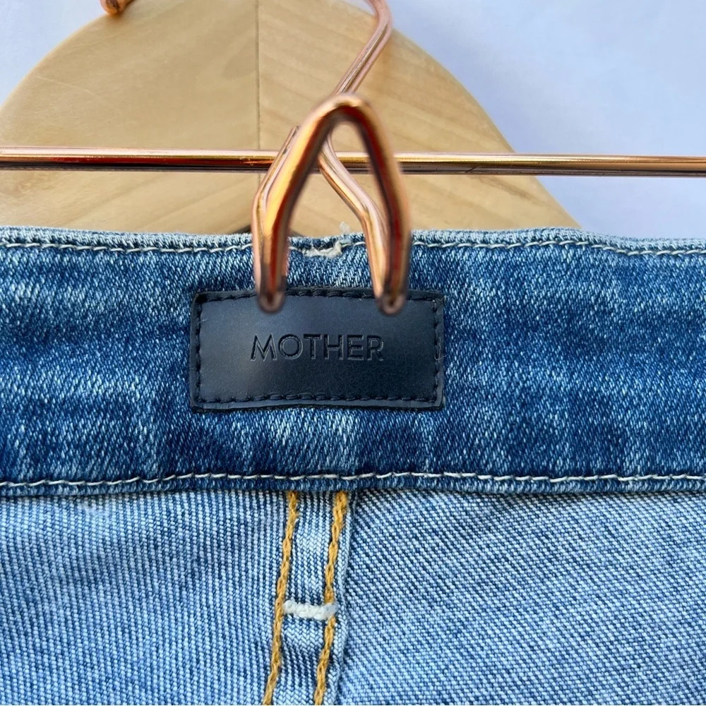 MOTHER | HIGH WAISTED LOOKER ANKLE FRAYED HEMLINE JEAN IN BIG SKY WASH SIZE 27 - Picture 6 of 9